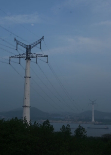500千伏超高压输电长江大跨越图片