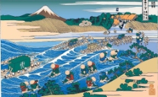 日本浮仕绘与彩绘 风景和人物图片