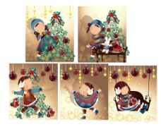 圣诞女孩圣诞节主题韩国iClickart四季可爱女孩专辑图片