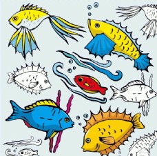 多种卡通鱼图片