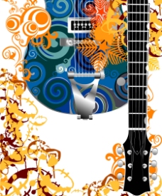 潮流素材11款潮流吉他插画矢量素材音乐乐器图片