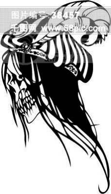 怪物骷髅矢量欧美花纹元素骷髅头游戏怪物