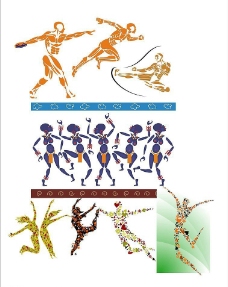 运动跃动运动人物和跳跃人物矢量素材图片
