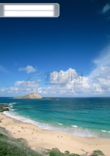 旅游风光蓝天白云云朵海浪海岛风情旅游观光沙滩风情海边海浪