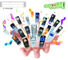 龙腾广告平面广告PSD分层素材源文件中国联通CDMA手机