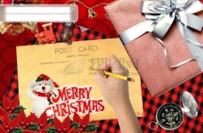 圣诞物品HanMaker韩国设计素材库背景图片卡片礼物祝福圣诞本子笔袜子物品照片
