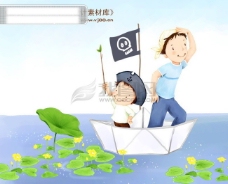 幸福生活HanMaker韩国设计素材库卡通漫画全家幸福家庭生活父母孩子可爱