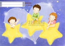 卡通家庭生活HanMaker韩国设计素材库卡通漫画全家幸福家庭生活父母孩子可爱