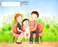 漫画卡通HanMaker韩国设计素材库卡通漫画全家幸福家庭生活父母孩子可爱