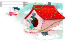 儿童梦幻HanMaker韩国设计素材库背景卡通漫画可爱梦幻儿童孩子女孩信件童真