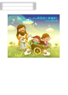 耶稣儿童矢量素材矢量图片HanMaker韩国设计素材库