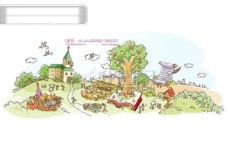 韩国风景商务风景HanMaker韩国设计素材库卡通商务创意卡通房子树木