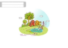 创意风景商务风景HanMaker韩国设计素材库卡通商务创意卡通房子树木