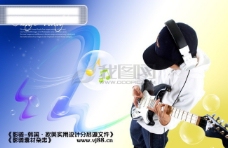 韩国设计元素时尚花纹音乐乐器图案元素组合小提琴影骑韩国实用设计分层源文件PSD源文件
