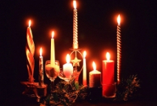 温馨烛光圣诞平安夜节日庆祝温馨金色烛光祝福图片