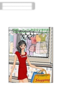逛街购物女性服饰购物女人时尚逛街矢量素材矢量图片HanMaker韩国设计素材库