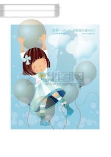 人物图库可爱小女孩卡通人物矢量素材矢量图片HanMaker韩国设计素材库