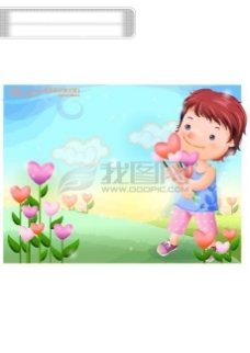 精品儿童与风景矢量素材矢量图片HanMaker韩国设计素材库