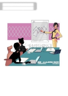 办公女性办公女郎商务女性女人卡通人物矢量素材矢量图片HanMaker韩国设计素材库