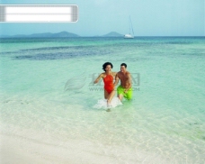 户外休闲健康休闲户外运动海边游泳享受放松轻松海滩广告素材大辞典