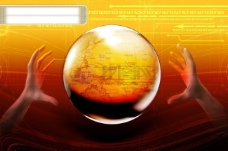 电子科技球体球状地球仪地球双手psd分层素材源文件09韩国设计元素
