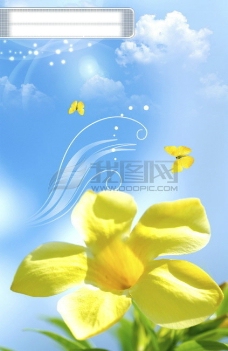 蓝天白云花朵花卉鲜花psd分层素材源文件09韩国设计元素
