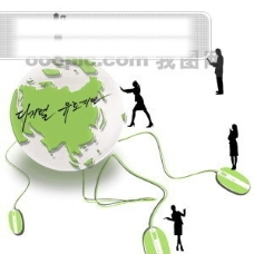 手机电脑人物鼠标地球飞机环形电脑笔记手机PSD分层素材源文件韩国花纹图库