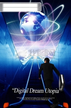 人文科技电子科技职业人物地球球状圆形男性男性光圈psd分层素材源文件09韩国设计元素