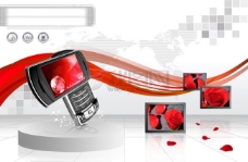 电子元件电子科技手机红丝带电子产品psd分层素材源文件09韩国设计元素